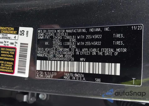 2024 Lexus Tx 350 Luxury из США, поврежденный, VIN 5TDAAAB64RS002739